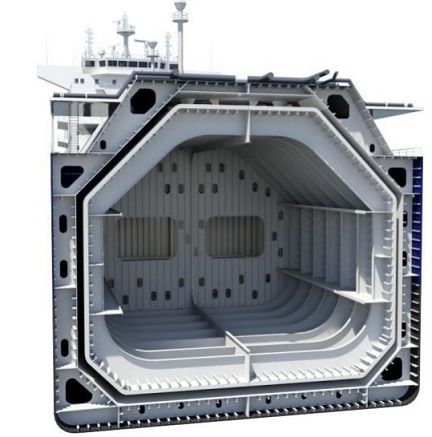LNG carrier cargo tank cross section