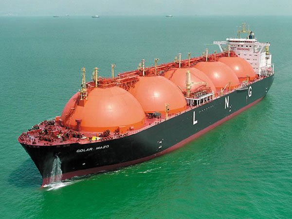 LNG ship underway